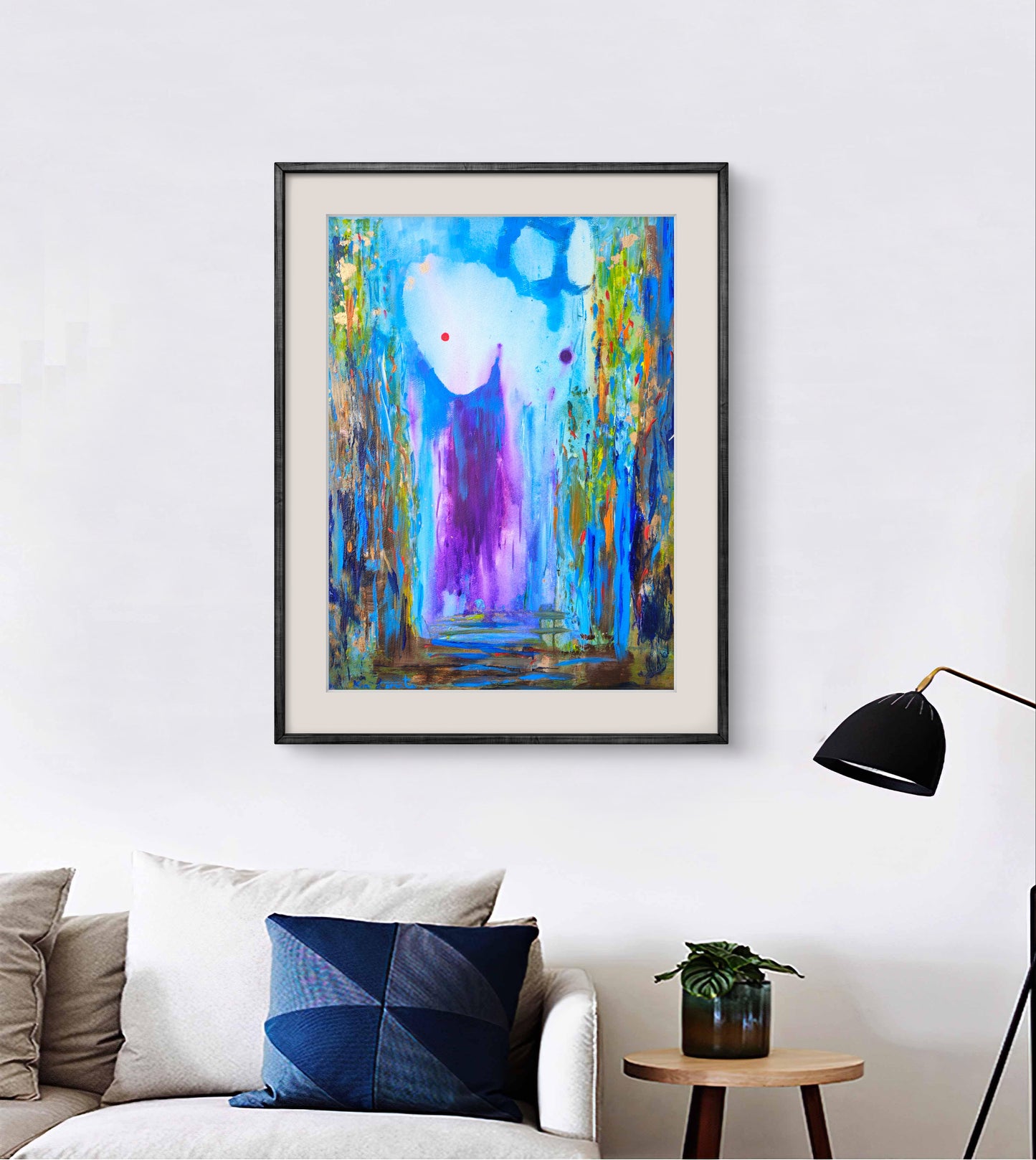 Moons on light blue and purple