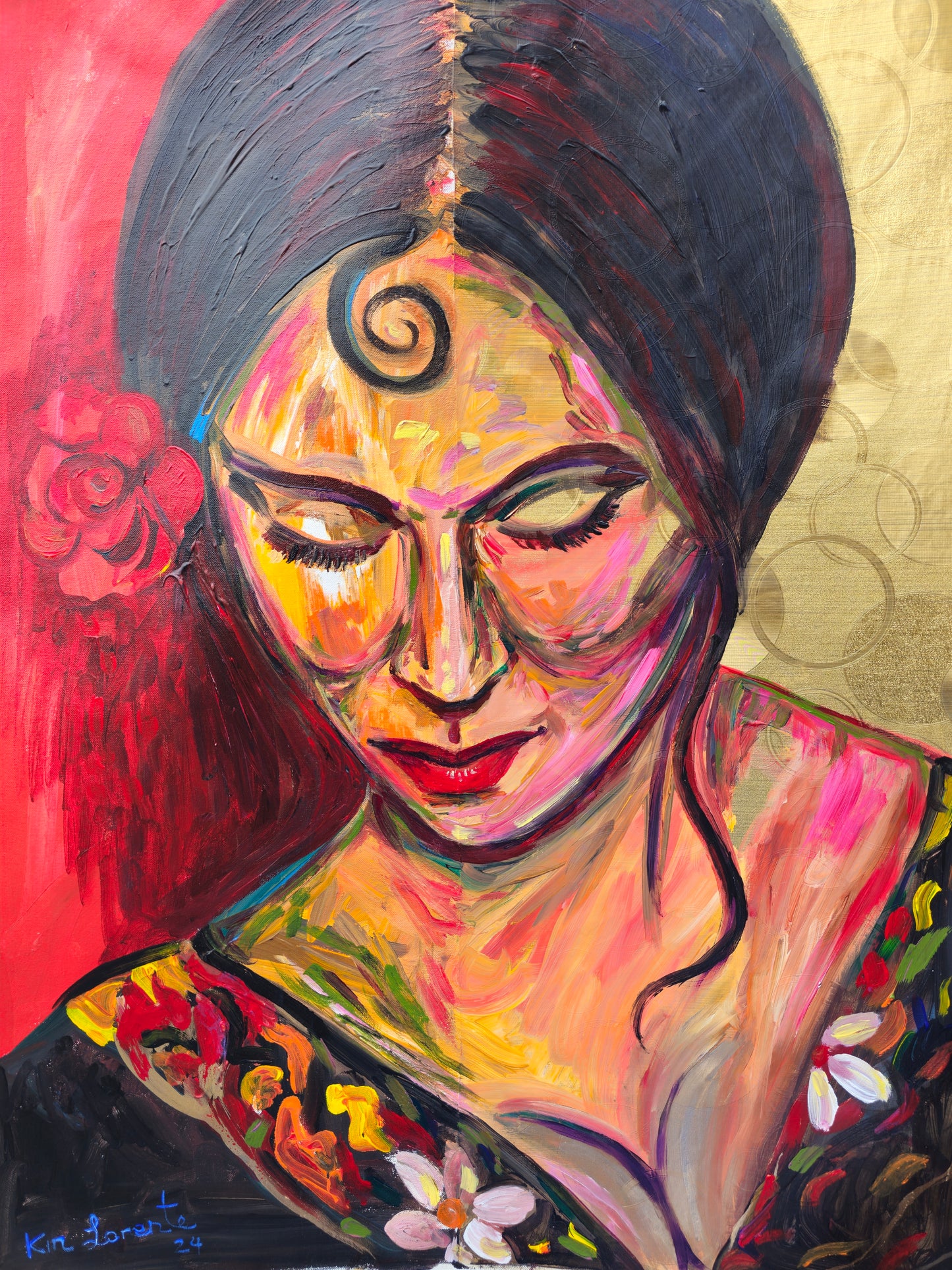 Flamenco Carmen in gold and red