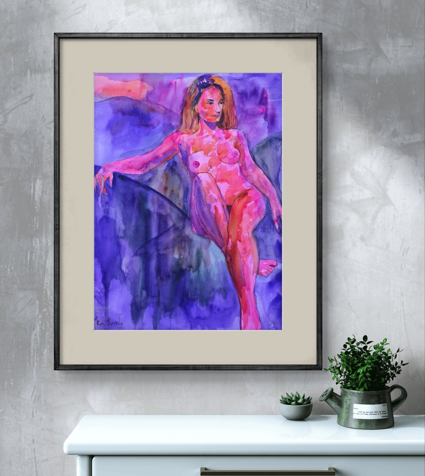 Desnudo en rosa y violeta