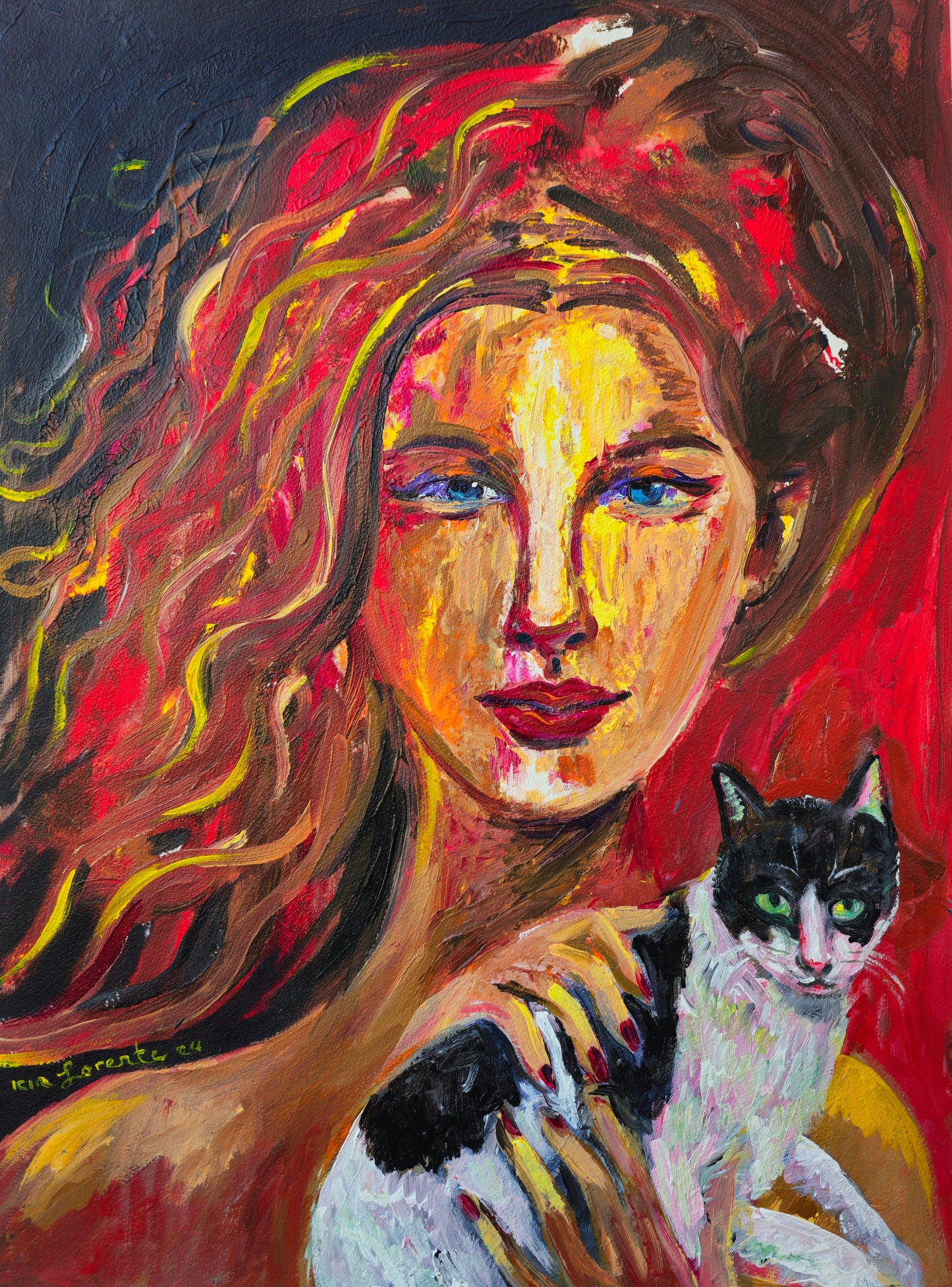 Mujer con gato