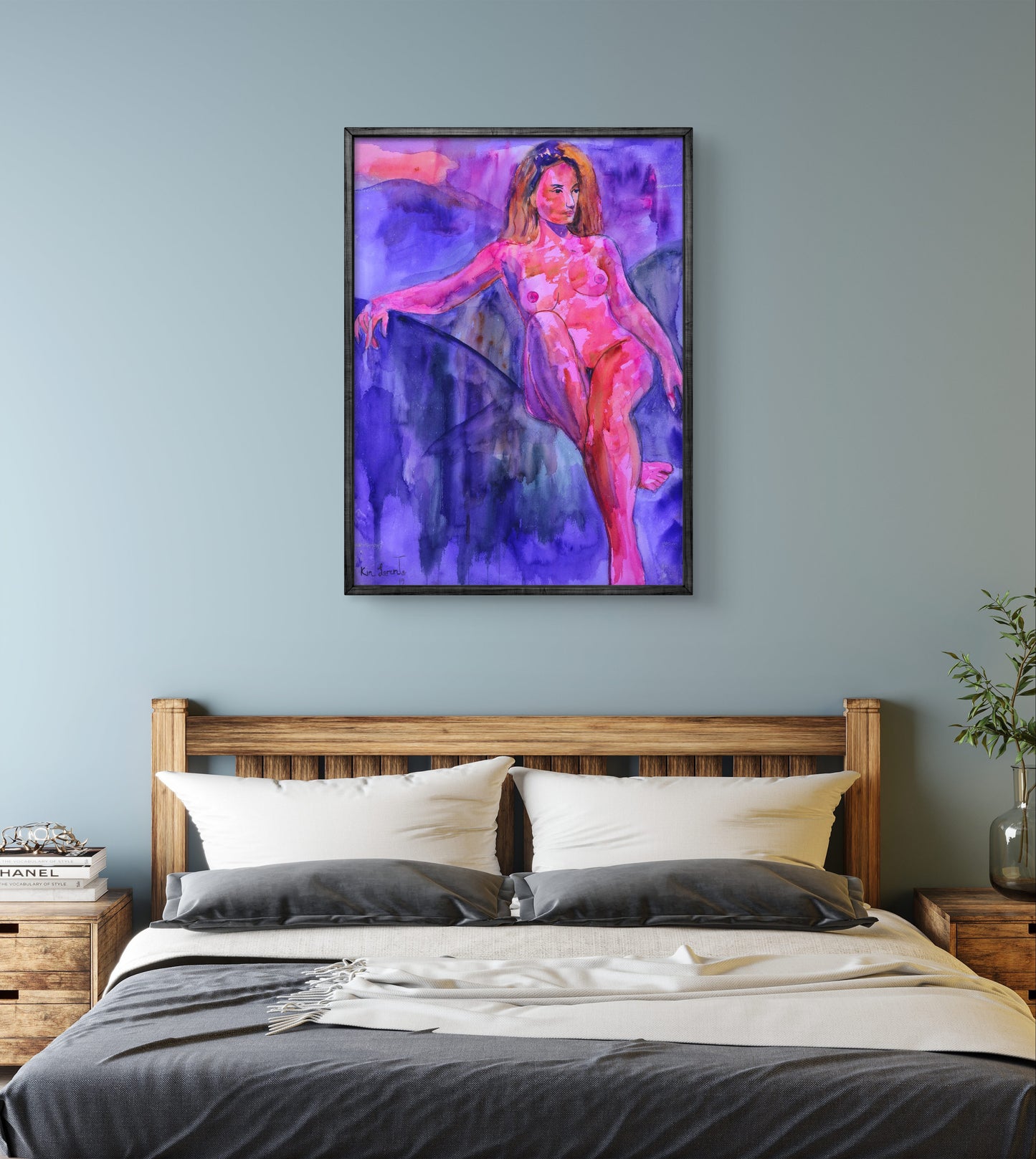 Desnudo en rosa y violeta