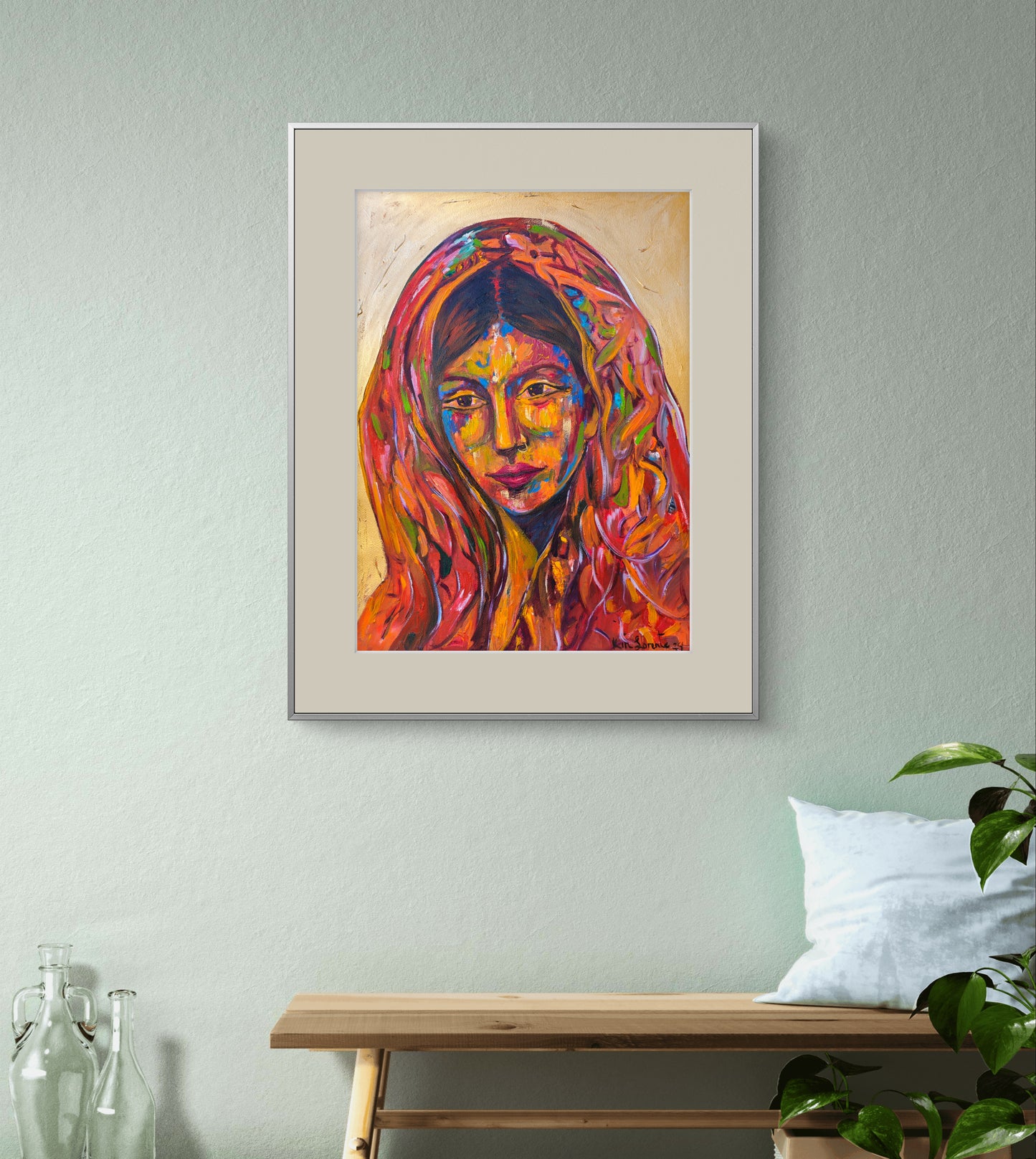 Retrato en rojo y oro