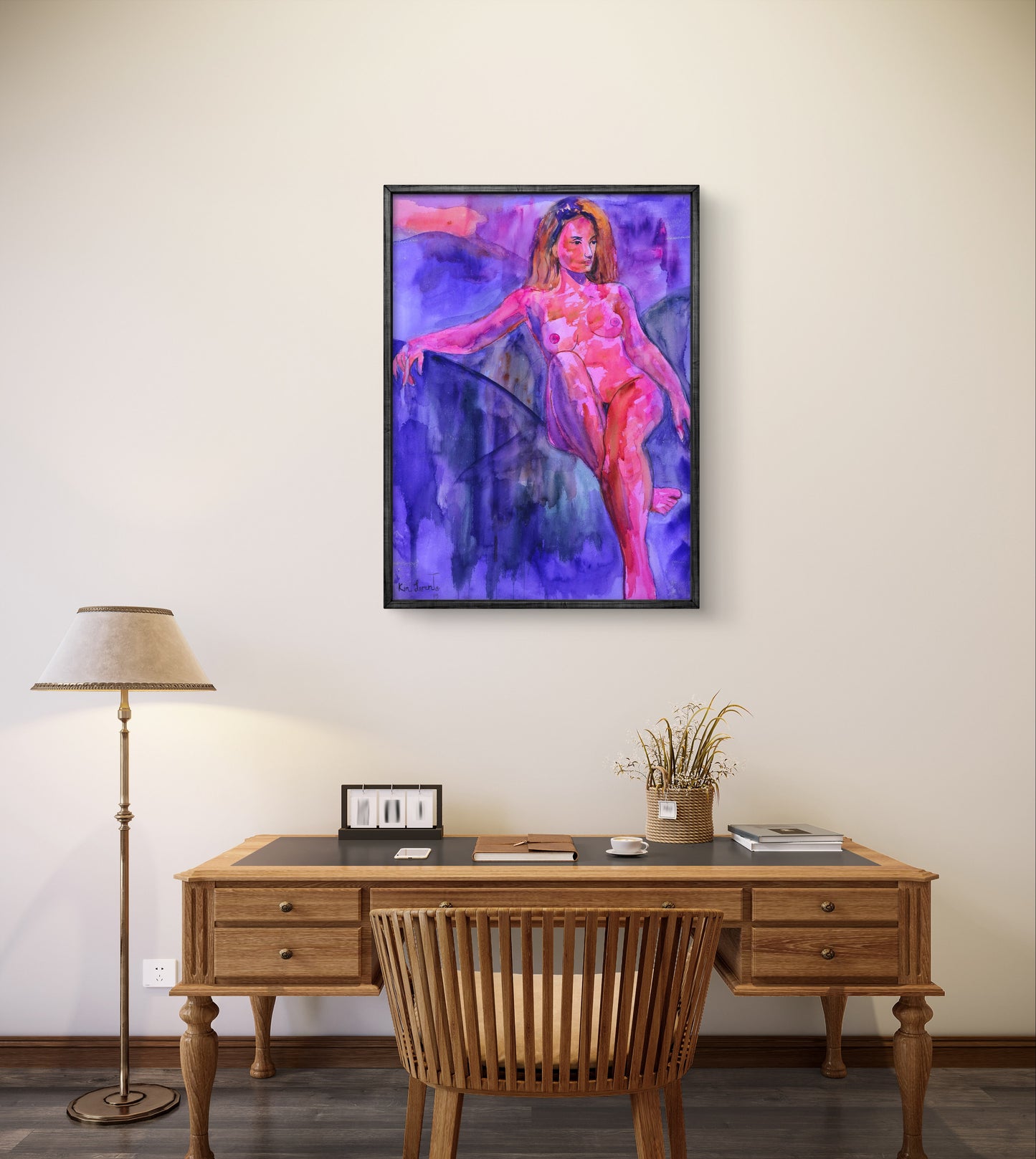 Desnudo en rosa y violeta
